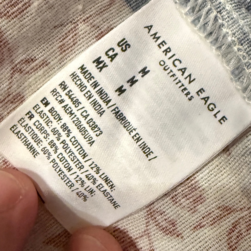 Ae Patchwork Strapless Crop Top Size M Cottage Co… - image 5